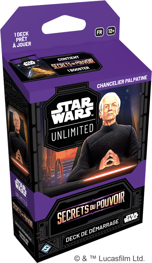 Star Wars Unlimited Deck de Demarrage Set 06 Secrets du Pouvoir Chancellor Palpatine