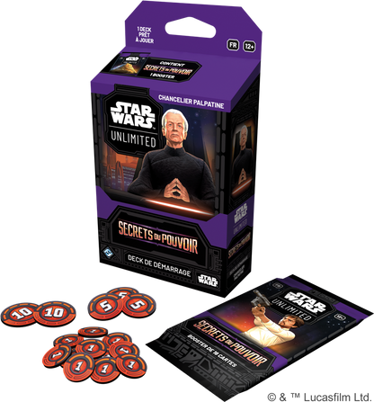 Star Wars Unlimited Deck de Demarrage Set 06 Secrets du Pouvoir Chancellor Palpatine