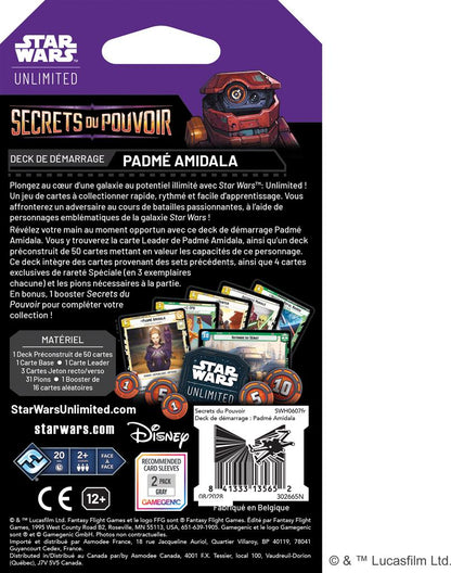 Star Wars Unlimited Deck de Demarrage Set 06 Secrets du Pouvoir Padmé Amidala